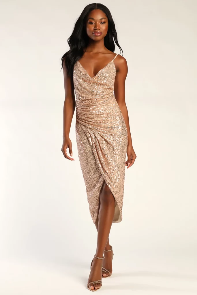 Gold dress from Lulus