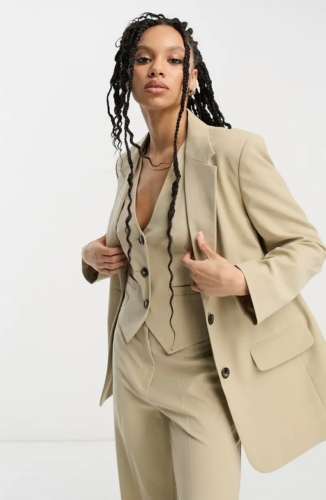 asos design khaki blazer