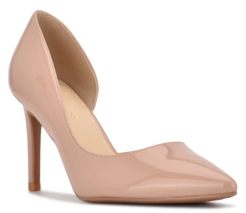 Nude patent heels