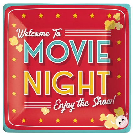 Movie Night themed party plates