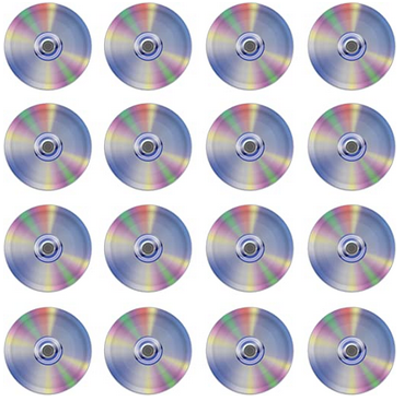 Faux CDs for birthday party decor