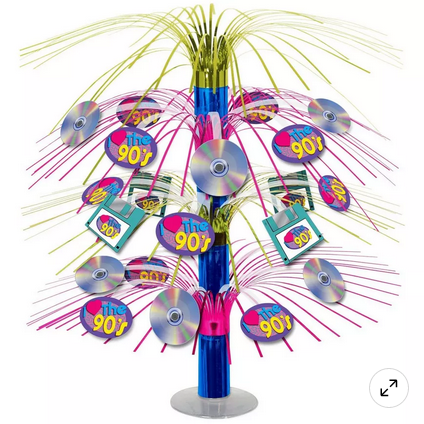 90s party decor table centerpiece