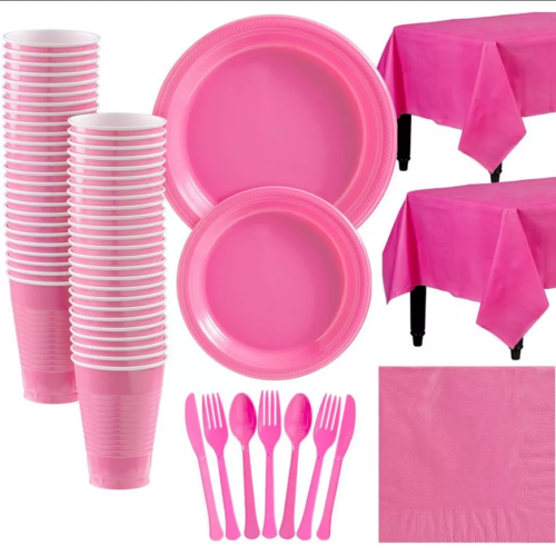 Barbie themed party decorations and plates