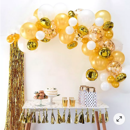 Gold party balloons