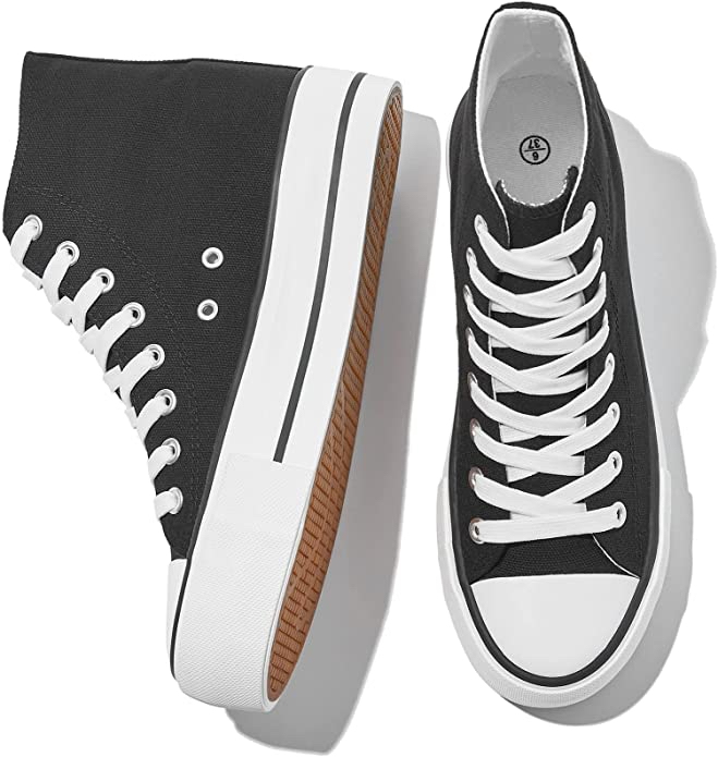 Black High Top Platform Sneakers