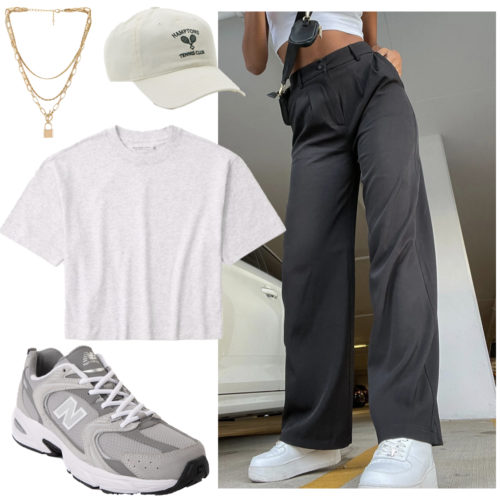 Cute College Outfit with Trouser Pants