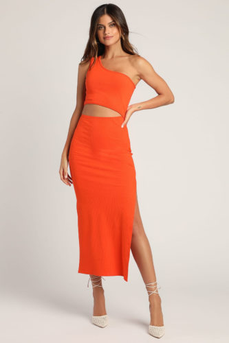 Lulus Orange CutOut Dress