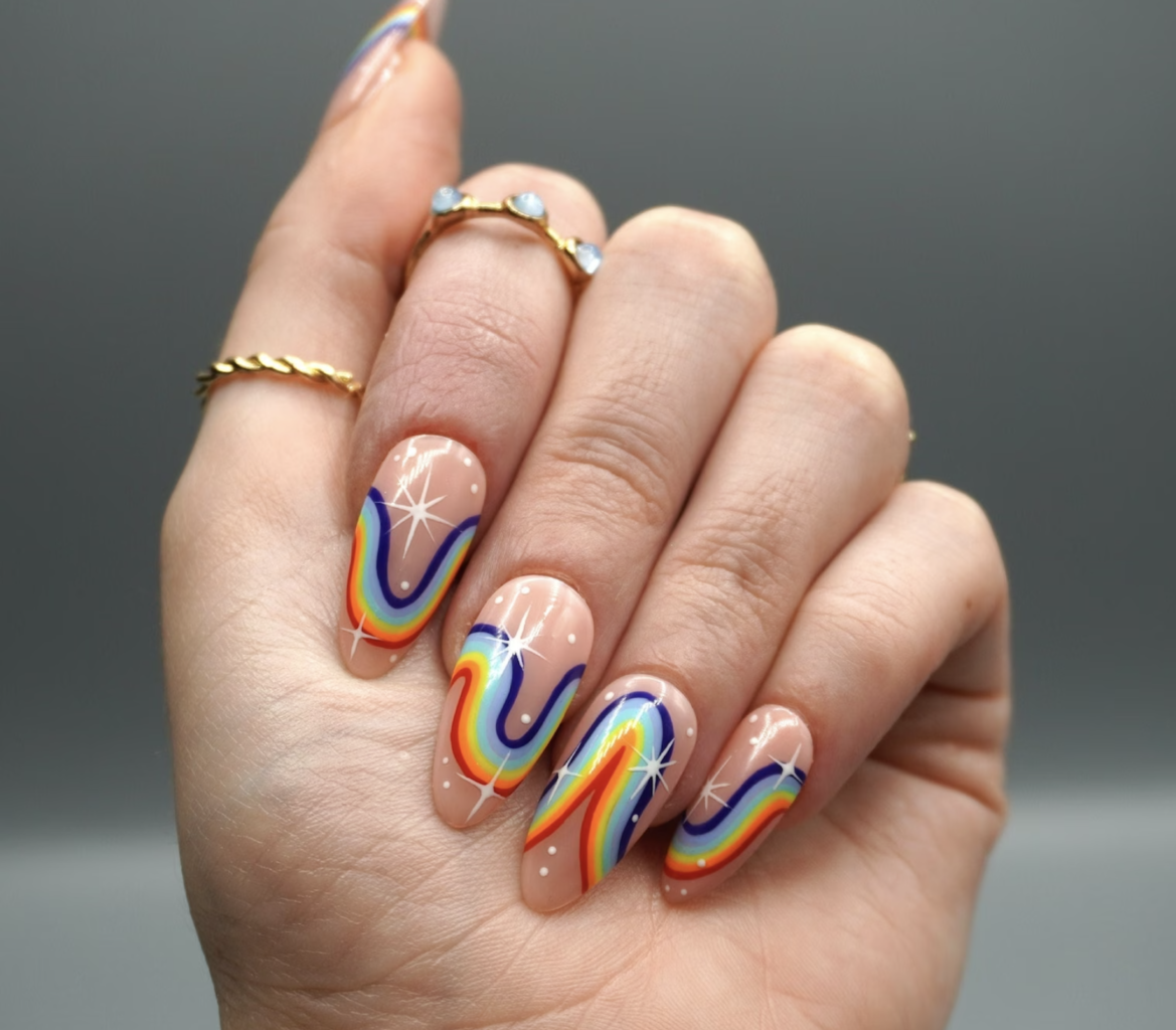 Rainbow nails from Etsy