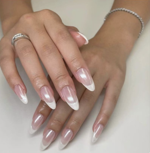 Pearl French nails from Etsy