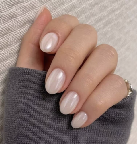 White pearl nails from Etsy