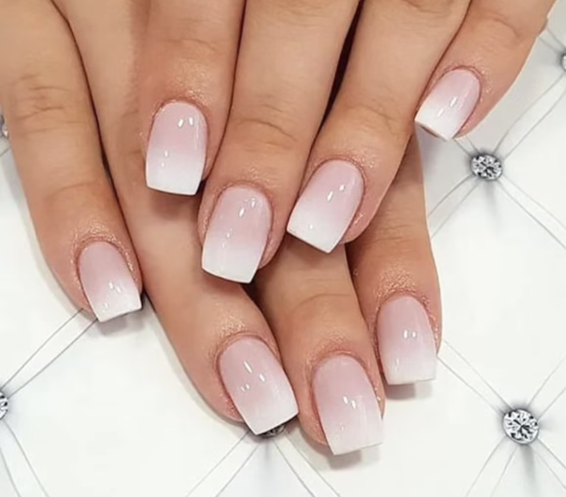 Tapered Square Louis Vuitton French Tip Acrylic Nail 