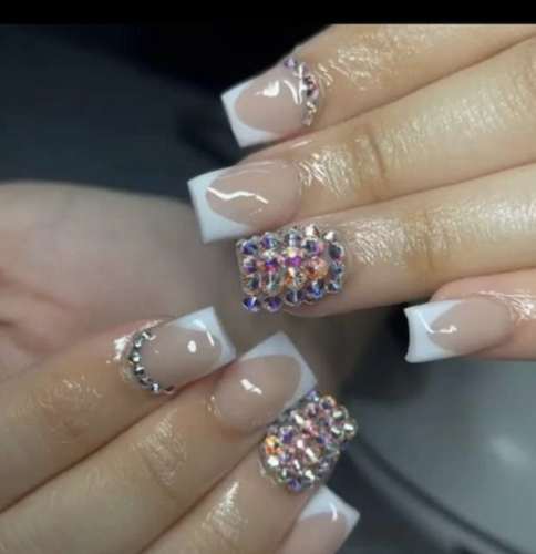 Rhinestone nails from Etsy