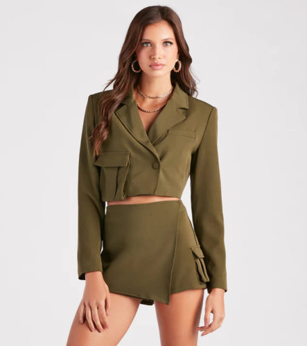 Windsor Cropped Blazer and Cargo Mini Skort