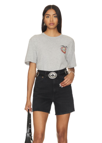 Shorts and graphic tee photo from Revolve