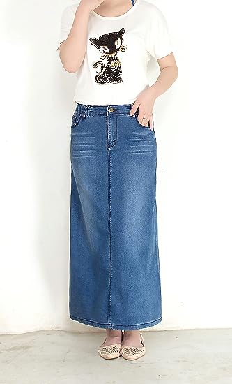 easy denim trends - Denim Maxi Skirts