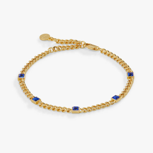 Sapphire Curb Chain Bracelet