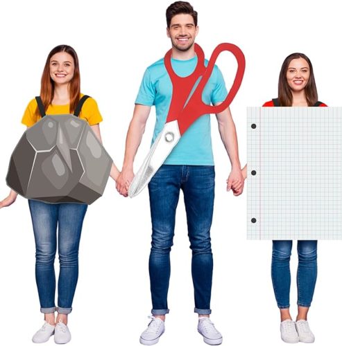 Rock paper scissors costume from Amazon