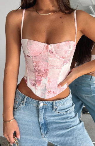 Whitefox Boutique Floral Bustier Top