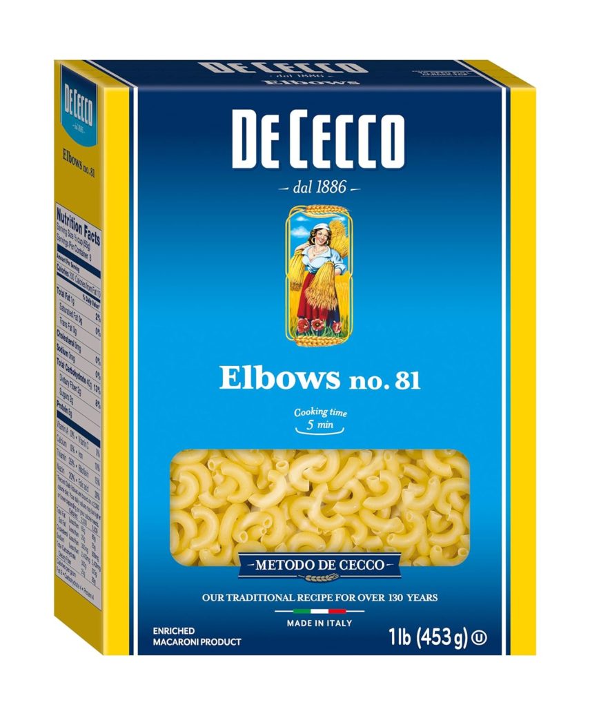 college apartment grocery list - Macaroni pasta