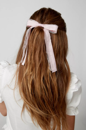 Pink hair bow from Urban Outfitters