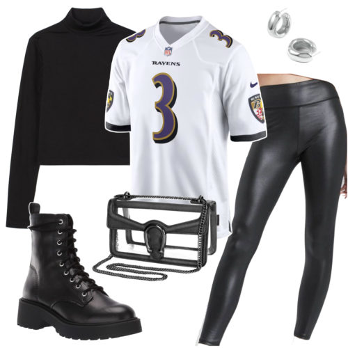 NFL Jersey Layered Leggings Outfit
