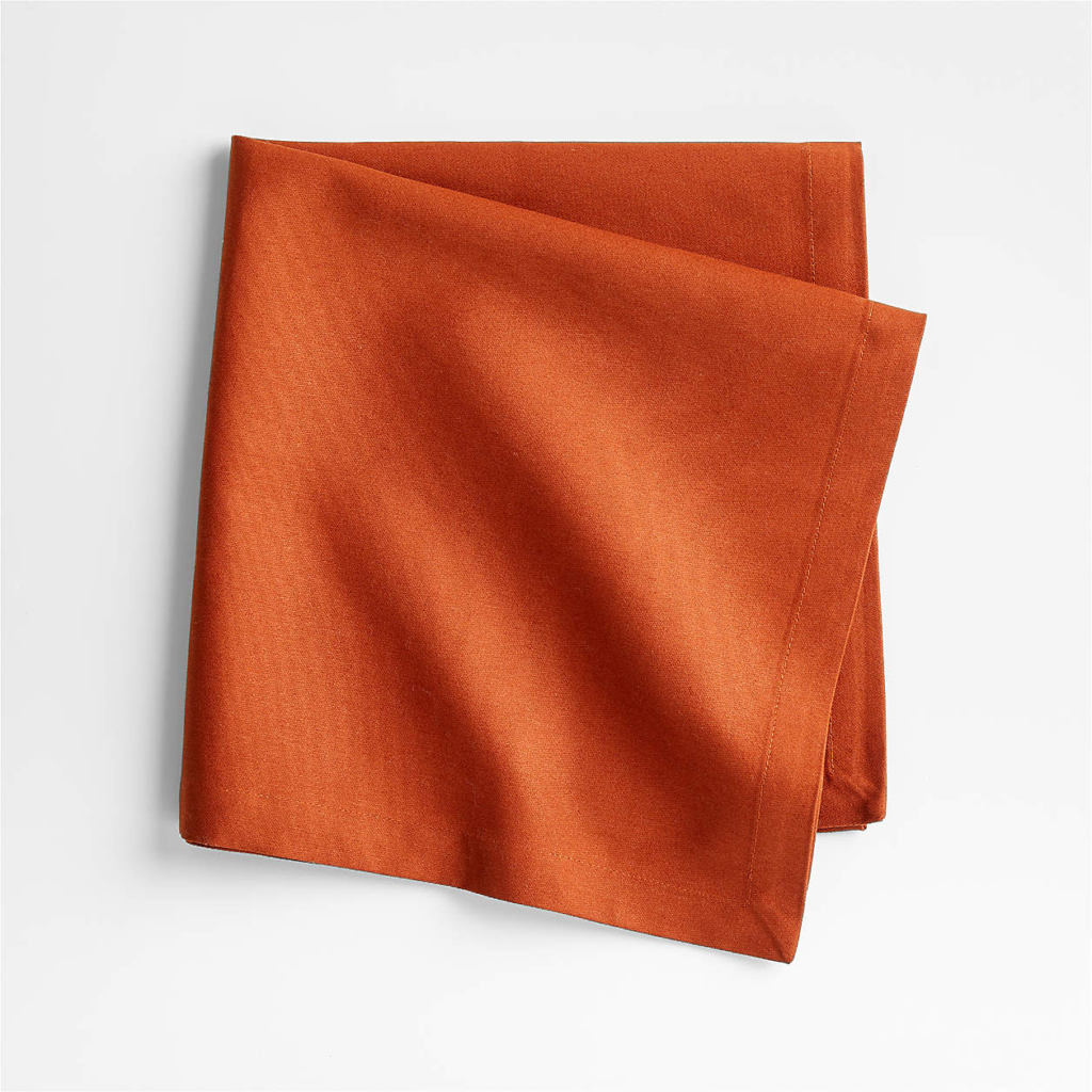Orange napkin from Crate & Barrel