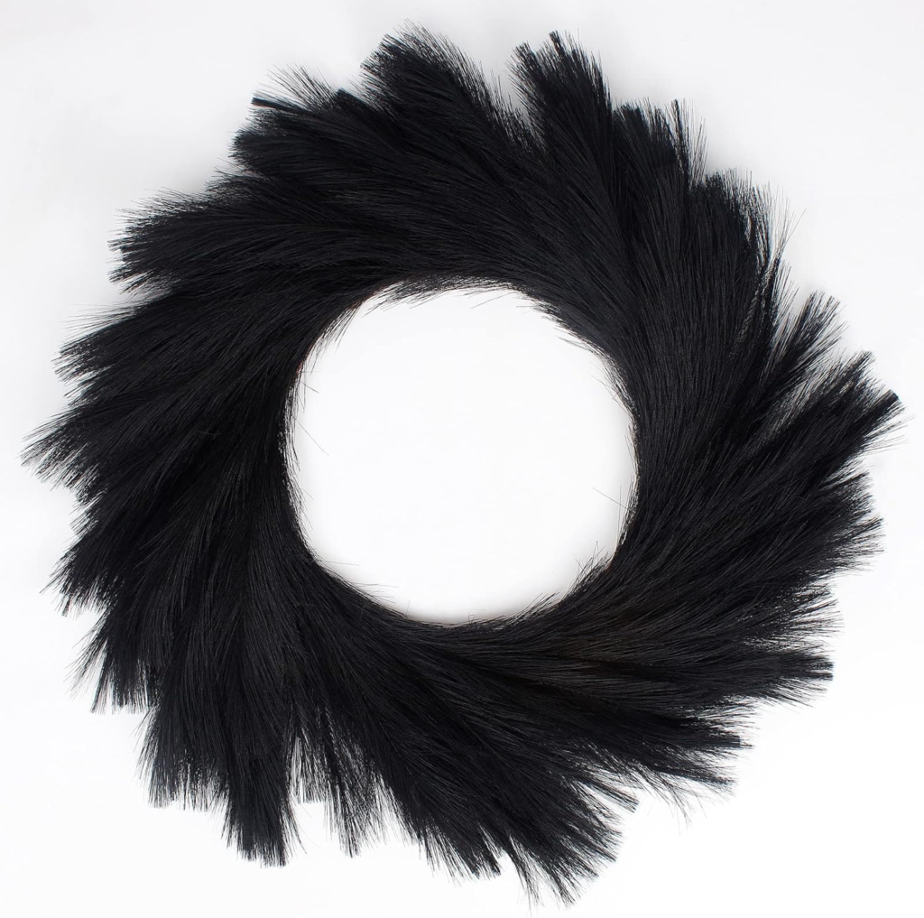 Black pampas grass wreath from Amazon