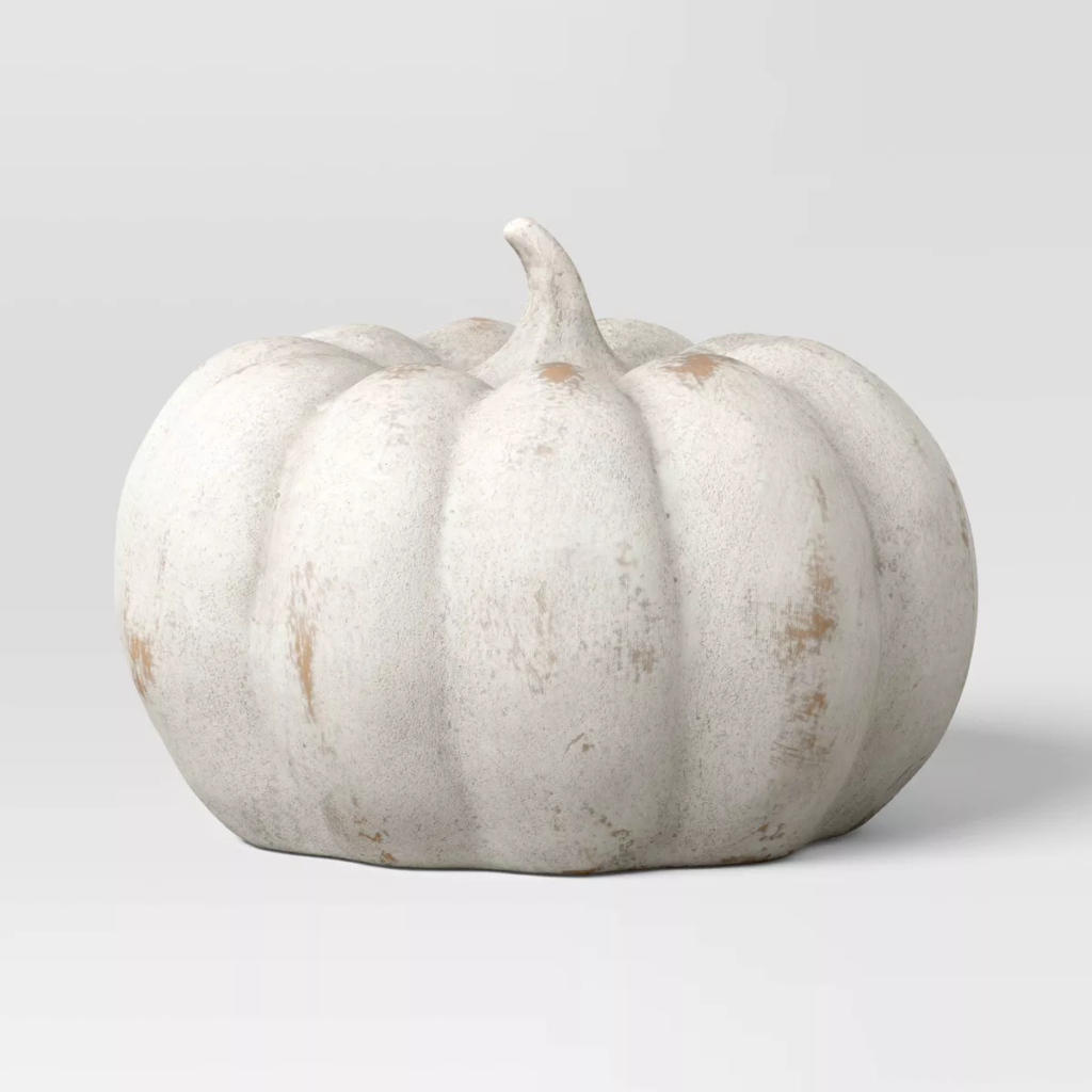 White ceramic pumpkin from Target