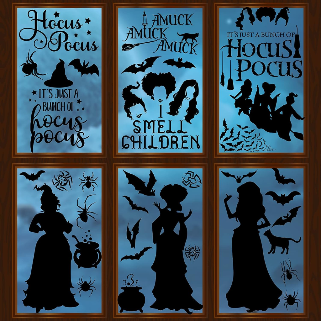 Hocus pocus window decals for Halloween