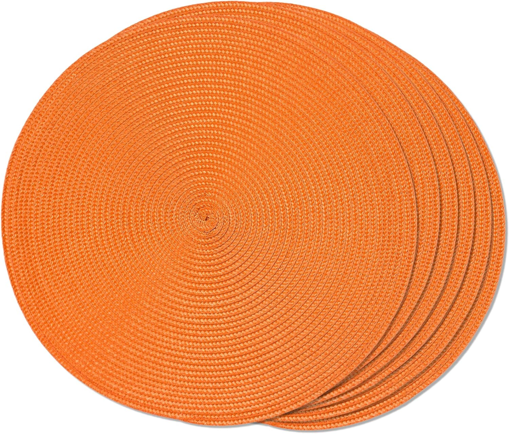 Orange woven placemats from Amazon