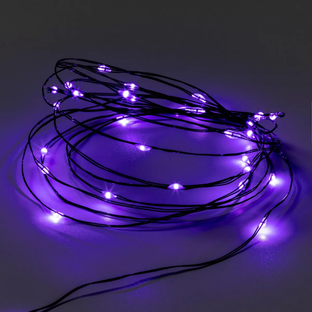 Purple string fairy lights