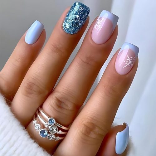 Blue snowflake nails from Amazon