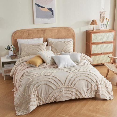 Beige comforter set from Amazon