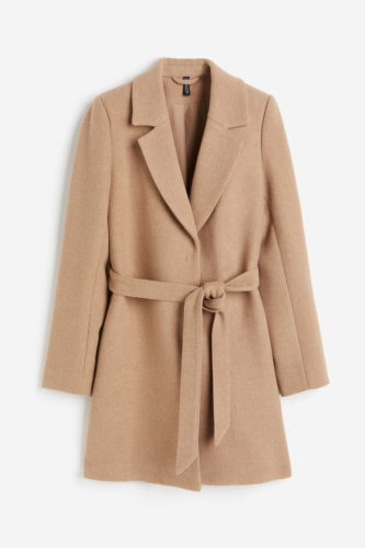 H&M Beige Tie Belt Coat