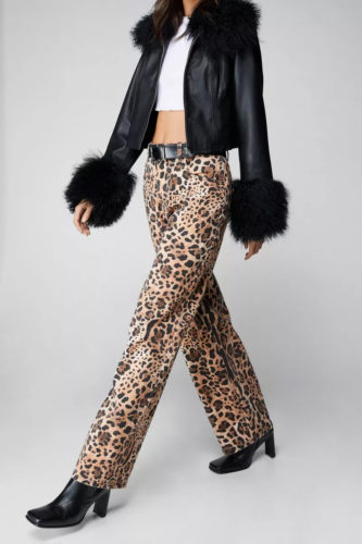 Nasty Gal Animal Print Jeans