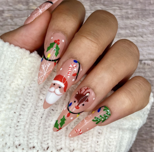 Christmas confetti nails from Etsy