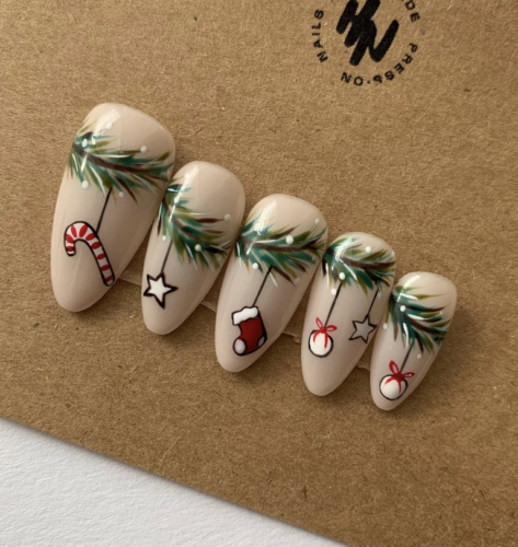 Christmas ornaments nails from Etsy