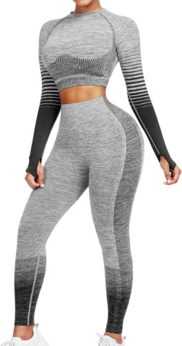 Thumbhole long sleeve workout set from amazon