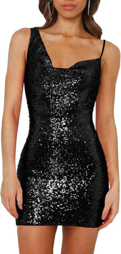 Amazon Black Sequin Mini Dress