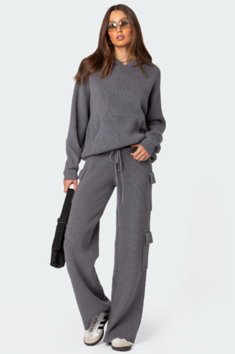 Edkited knit cargo pants