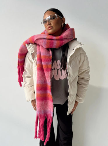 PP Pink Plaid Scarf