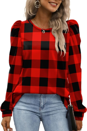 Cute plaid puff sleeve top from Amazon