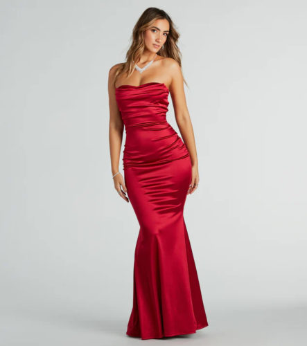 Windsor Red Strapless Gown