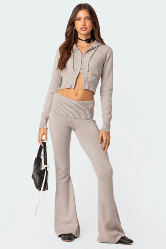 Edikted Knit Flare Pants