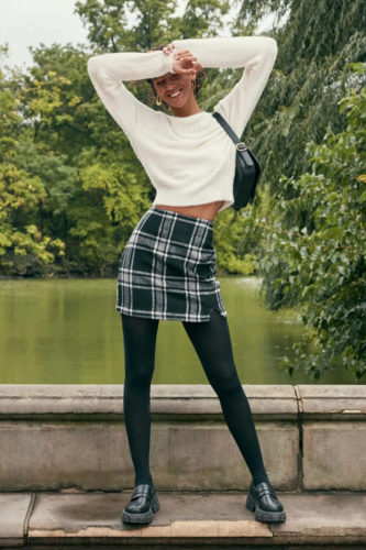 Lulus BW Plaid Mini Skirt 