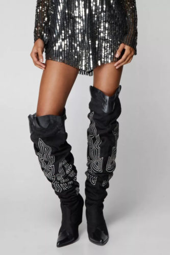 Nasty Gal Thigh High Cowboy Boots