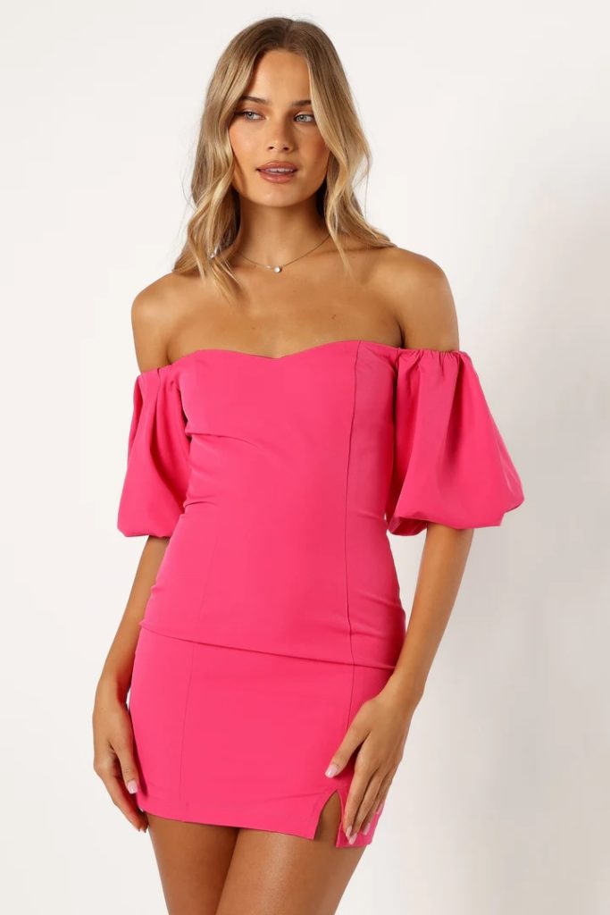 Petal and Pup Pink Off the Shoulder Dress