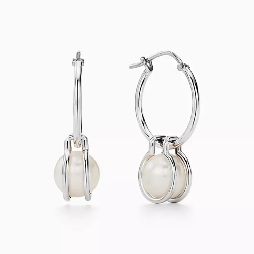 Tiffany pearl and sterling silver HardWear drop earrings