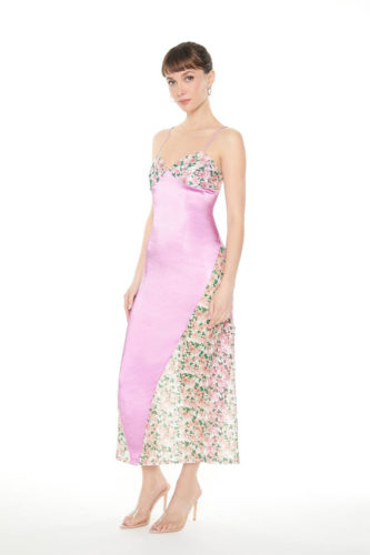 F21 Partial Floral Print Dress