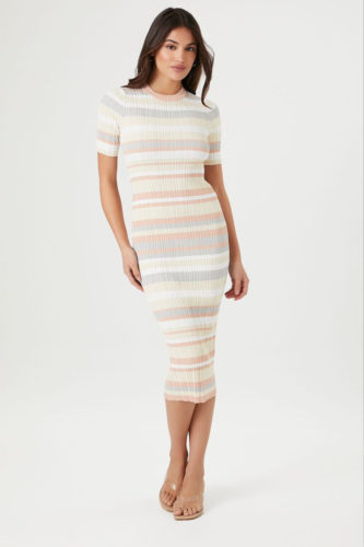 F21 Pastel Striped Midi Dress